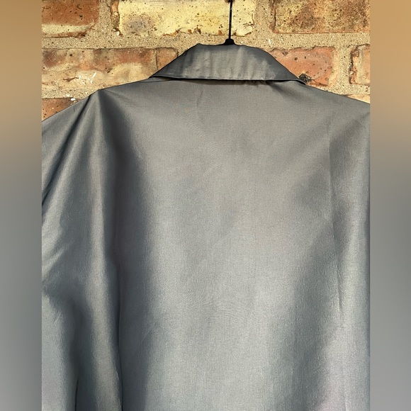 Vintage Diane Von Furstenberg DVF Concepts Steel Gray Iridescent Overcoat🖤 - Picture 8 of 11